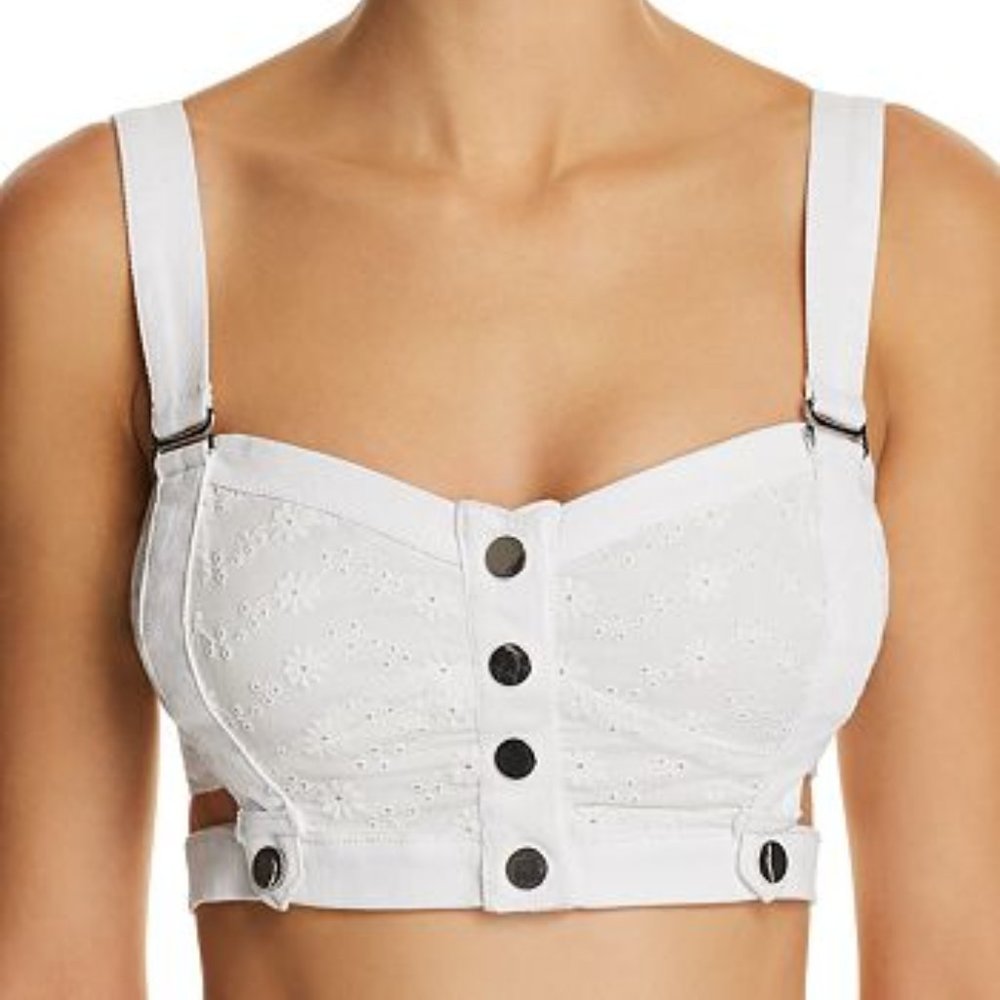 NEW FOR LOVE & LEMONS DAISY EYELET BUSTIER TOP XS